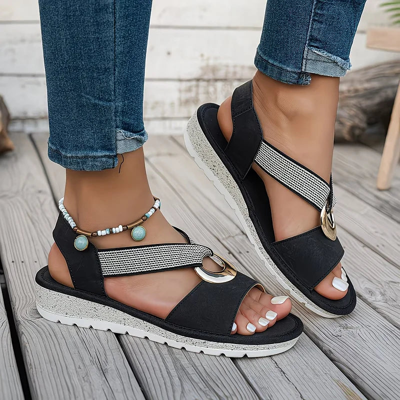 Skylar | Sandali Piani con Fibbia in Metallo
