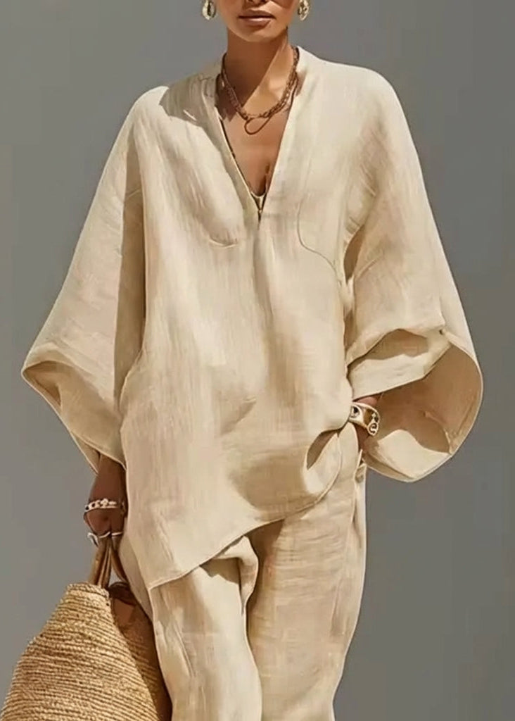 Marina | Completo Casual a Due Pezzi con Collo a V per Donna