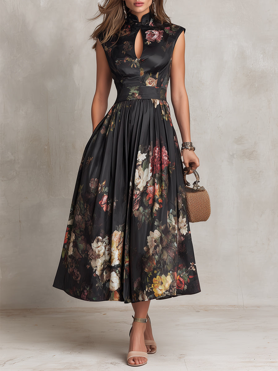 Patricia | Abito Midi Satin Nero