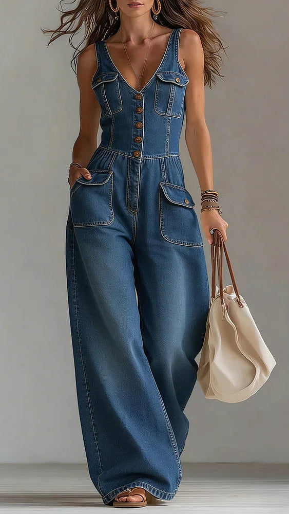 Sofia | Jumpsuit in Denim Rilassato