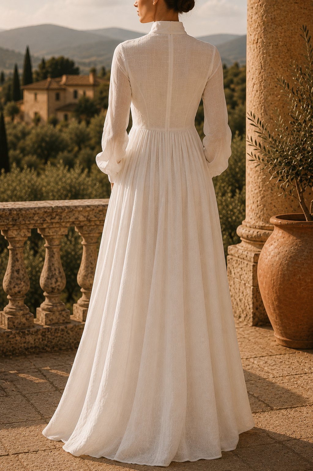 Abito lungo elegante con scollo profondo