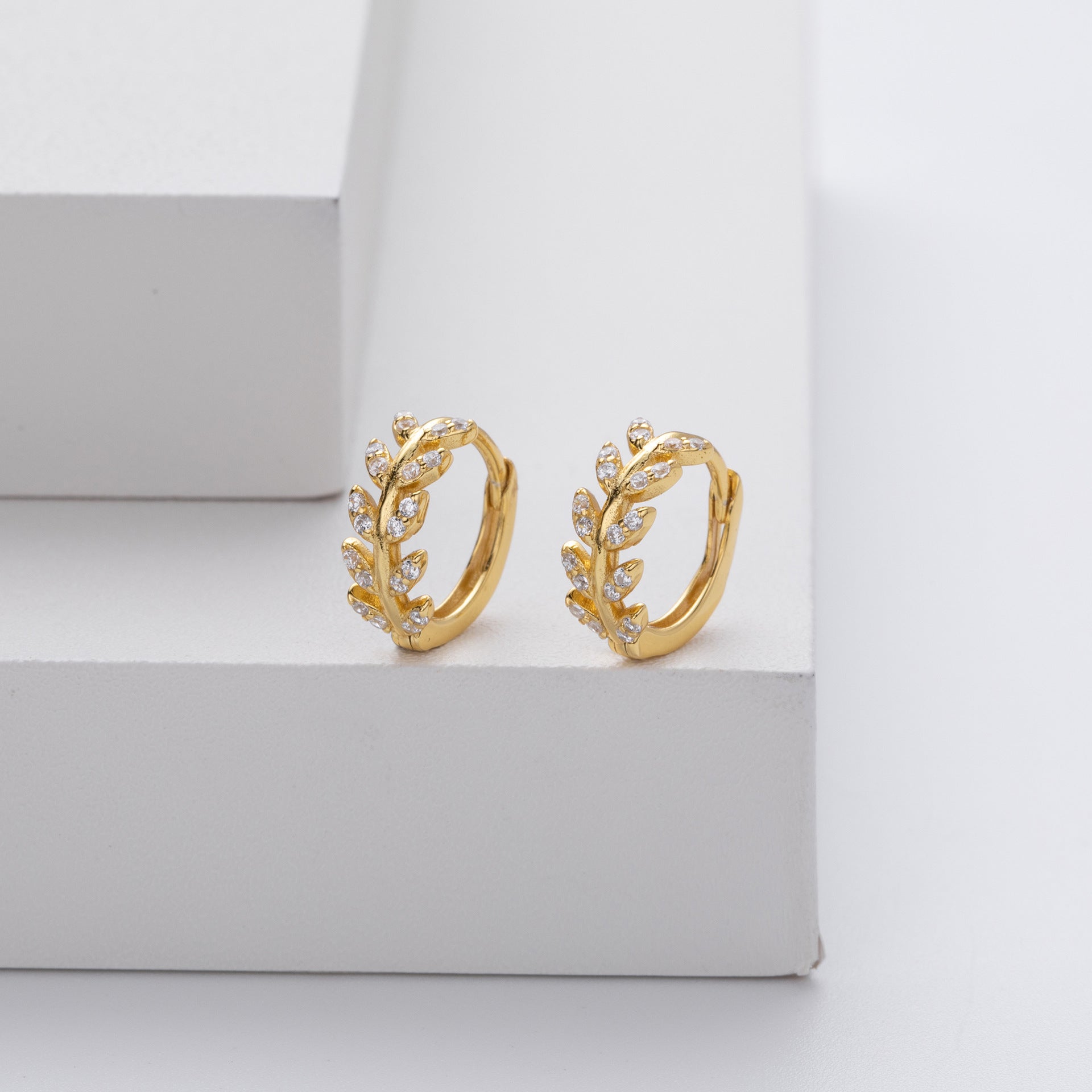 Orecchini in argento a forma di foglia elegante