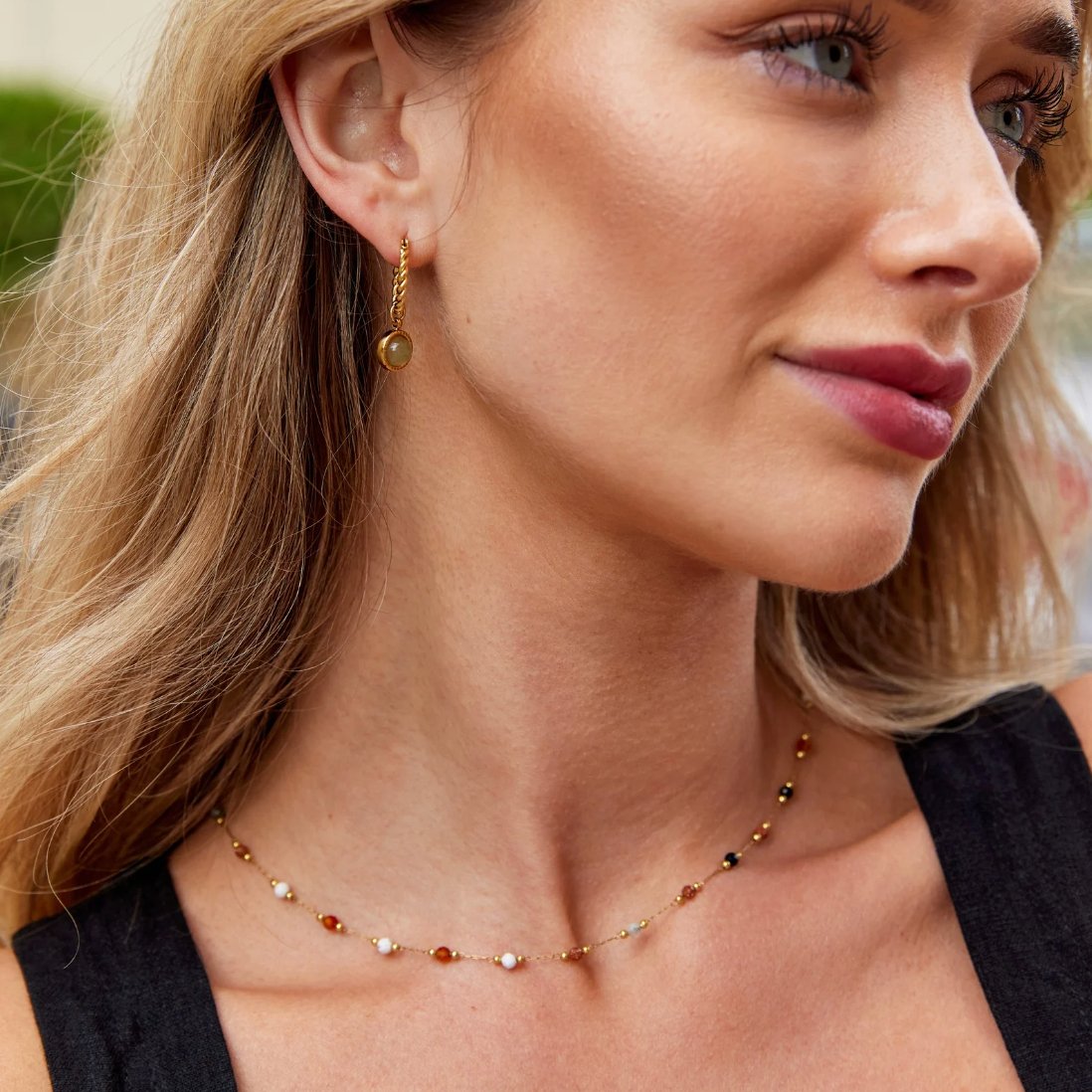 Collana Minimalista con Gemma