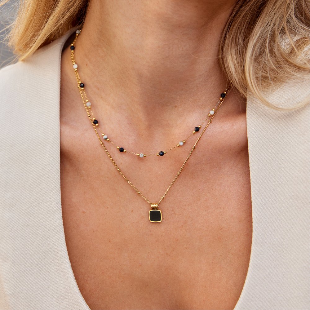 Collana Multistrato con Gemme
